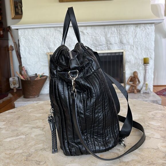 Celine Dion Extra Large Convertible Bag Crossbody Backpack Tote Vegan Leather - Picture 10 of 14